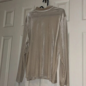 Monte Carlo shiny velvet high neck long sleeve  top Sz L